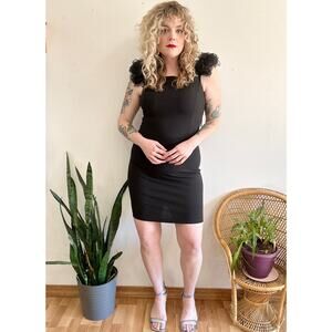 NWT Glamour Puff Shoulder Black Cocktail Dress size 6